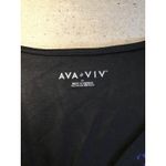 Ava & Viv  floral frilly V-Neck lined Short Sleeve Shirt Sz 3X Black NWT Photo 8