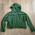 PINK VS Women’s Green Cropped Zip Up Hoodie Sz XL Photo 0