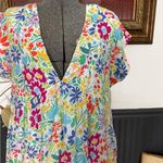Uncle Frank  Multicolor Floral V Neck Tiered Mini Sundress ~ Size Large 🧡🍄 Photo 1
