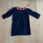 J.Crew Navy Blue & Red Embroidered Beach Tunic Top Dress Size Small Photo 3