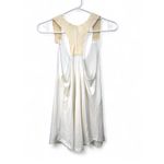 ARTISAN BOUTIQUE S Tank Top Leather Accent White Sleeveless Blouse Women Photo 6