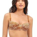 VIX MAZA CORSAGE GWEN BIKINI TOP, Size Medium, $128 Brown Photo 0