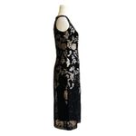 Donna Ricco  Dress Gold Black Sequin V-Neck Sleeveless Evening Sheath Size 4 Photo 3