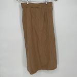 Vince Brown Linen Blend Wrap Midi Skirt Belted Size 0 Photo 2