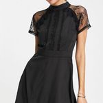 Liquorish Women’s Black Short Sleeve Lace Mix midi Length Dress Size 10 Photo 0