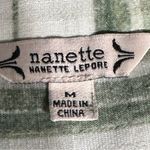 Nanette Lepore  Green Striped Popover Tunic Top M Photo 3