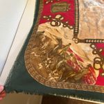 Vintage Red & Green Horse Girl Printed Oversized Square Scarf Wrap Photo 6