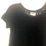 led Short Sleeve Lace Black Ruffle Top Size S Photo 3
