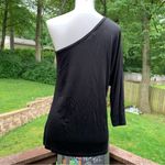 Trina Turk  Kona One Shoulder Top Black Size M Medium EUC Photo 3