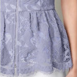 Venus  Purple Lilac Lace Full Zip Dress Blouse, Size L, EUC Photo 0