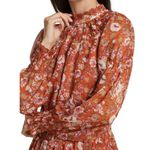 En Saison Smocked Floral Print Mini Dress Orange Multi Photo 4