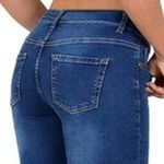 NWT ~ Women's Distressed Black Knee Length Denim Jeans Slim Capri Pants ~ LARGE Size undefined Photo 1