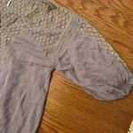 Free People  Moon River Boho Lace Panels Peasant Top Balloon Sleeve Size Small Photo 4