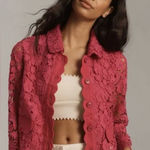 Anthropologie Dolan Lady Lace Blouse Blazer Hot Pink Size M Size M Photo 0