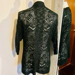 Pink republic  Black Crochet Knit Cardigan 3/4 Length Sleeves Hippie Boho Size XS Photo 2