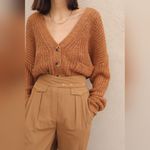 Mod Ref NWOT Brown Chunky Knit Cardigan Sweater L Photo 1
