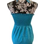 Y2K Vintage Halter Top Stretch Preppy Coastal Beach Summer Blue Size XS Photo 1