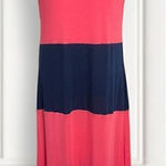 Andrea Orange & Navy Blue Maxi Tank Dress Sz XL Photo 0