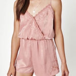 Kendall + Kylie Size Small Pink Embroidered Lace Romper Photo 0