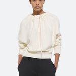 Helmut Lang Ruched Dolman Sleeve Sweater in Ivory Size Small Photo 1