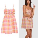 Charlie Holiday NWT ANTHROPOLOGIE Plaid pink Yellow Mini Dress Size Medium Photo 22
