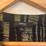 Very J Green and Navy Blouse sz S Long sleeve draped front V-neck Photo 1