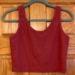 N/A Womens Fitted Stretch Sleeveless Everyday Tank Top Casual M Ribbed Red Cropped Photo 0