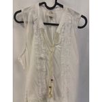 Knox Rose White Sleeveless Top Boho Tunic w/ Necklace Size 1 Summer coverup Photo 2