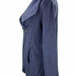 H by Bordeaux Navy Fleece Zip Up Sweatshirt Moto Jacket Photo 10