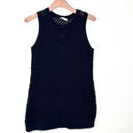 Vince  Coastal Cotton Mesh Knit Sleeveless Sweater in Navy Size S Photo 7