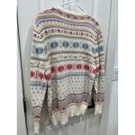 Susan Bristol Fair Isle Knit Cardigan Sweater Multi Color Floral Motif Women's M Photo 6