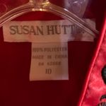 Vintage Susan Hutton Red Satin with Black Embroidery Shirt Size M Size M Photo 1