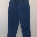 Blair  Blue Casual Pull On Pants Denim Medium High Rise Capri Photo 0