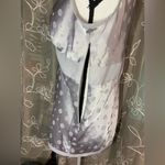 Attention Gray Polka Dot Plunge Tank Top Blouse Photo 6