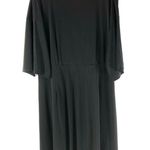 Clara Sun Woo Dress A Line Pleated V Neck Flutter Sleeve Stretch Black Size XL Photo 1