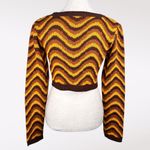 Ragged Jeans Brown Chevron Cropped Sweater Small Photo 5
