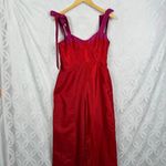 Anthropologie  Hutch Red Seamed Wide-Leg Pockets Party Jumpsuit Size‎ 6 NWT Photo 4