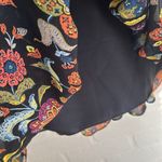 Cinq a sept dress Floral Patterned Long Sleeve smocked mock neck size 2 lined Black Photo 4