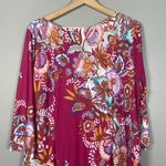 Bob Mackie Printed Jersey Long Dress Pink Wearable Art Floral Stretch Size 1X Photo 4