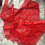 Sexy Lingerie Bodysuit Lace Teddy Snap Crotch V Neck Cut Out One Piece Babydoll Red Size XL Photo 6