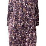 Vtg LL Bean Dress Womens Midi Long Sleeve Floral Large Petite Cottage Modest Purple Size undefined Photo 0