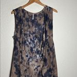 XCVI  Blue Brown Tie Dye Vest Ribbed Split Back Long Cardigan Lagenlook Layer Photo 1