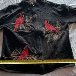 Heirloom Collectibles Christmas Cardigan Sweater Women's Sz M Black Cardinals Size M Photo 5