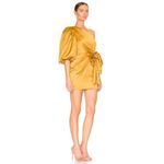 Lovers + Friends  Kennedy Mini Dress in Mustard Yellow XSmall New Satin Photo 2