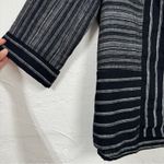 Habitat  Grey Black Linen Cropped Blouse Womens S Boxy Fit Lagenlook Casual Fall Photo 2