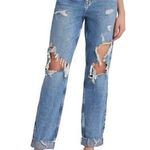 River Island Carrie Ripped High Waist Mom Jeans Medium Blue Photo 0