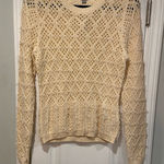 J.Crew NWT Size S Cream Pointelle Fringe Knit Crewneck Pullover Sweater Photo 0
