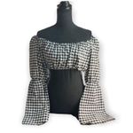 Topshop  Gingham Plaid Crop Top  Sz 4 Photo 2