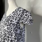 Banana Boat Women’s Dress Small Black White Floral Short Flutter Sleeve UPF 50 Photo 2