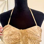 EXPRESS Strapless Gold Dress Photo 6